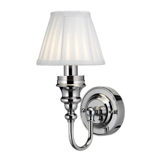 Burlington LED Bathroom Ornate Wall Light & White Fine Pleated Shade